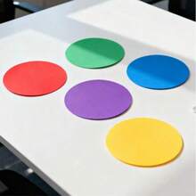 5/10 piezas Círculos de pizarra blanca seca desmontables de 6/9 pulgadas - Ideal para uso en el aula y para maestros, pizarra blanca seca, enseñanza, dibujo, etc. - Papel artesanal redondo de colores - Ver 5