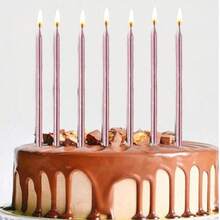 6 nến trắng thẳng, nến chất lượng cao cho tiệc sinh nhật, bánh, đám cưới, ngày lễ - Nhiều màu - Xem 8