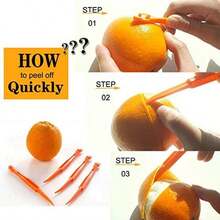 Orange Peeler Tools Citrus Peel Cutter Plastic Easy Fruit Vegetable Slicer Cutter Lemon Peelers Opener Remover Fruit Tools Kitchen Accessories Knife Kitchen Gadgets Strip Peeler Bar (2 Pack) - Bộ 2 cái - Xem 3