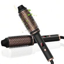 负离子热风梳吹风造型器二合一，可蓬松卷发、直发，打造完美造型 - 黑色 - 查看 3