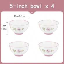 Japanese High-Quality Ceramic Tableware Set, Includes Large Rice Bowl, Soup Bowl, And Steamer Plate, Microwave And Dishwasher , Suitable For Housewarming, Wedding Gifts, Luxury Bowls And Plates Set - Purple Daylily - View 1