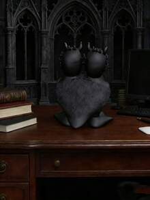 Nouvelle statue de canard gothique punk - Canard satanique à deux têtes et pics semblables à un dragon dans le style des années 80, idéal pour la décoration d'Halloween et les cadeaux uniques, convient à une utilisation intérieure/extérieure, personnalisable pour la peinture et le graffiti - 1PC - Voir 5