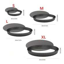 Bộ 1/4 đĩa nướng pizza tròn bằng thép carbon, có đáy tháo rời, thích hợp cho bánh ngọt, bánh tart, bánh pastry. Hoàn hảo để làm pizza đông lạnh và pizza tự làm. Dễ dàng lấy bánh ra khỏi khuôn. - Nhiều màu - Xem 12