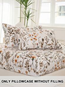 1pc/2pcs/4pcs Floral Print Pillowcase, Breathable Soft Comfortable, Envelope Closure Suitable For Bedroom Sofa Home Decor, Retro Style Bedroom Living Room Home Decor, Pillow Insert Not Included, Suitable For All Seasons - Multicolor - View 2