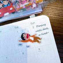 10pcs Japanese Cartoon Stickers, Emoticon Meme Characters For Scrapbooking, Journal Decoration, Die-Cut Design - Multicolor - View 10