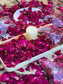 50/150/300/600/3000pcs Natural Dried Rose Petals: Wedding Confetti - Red - View 10