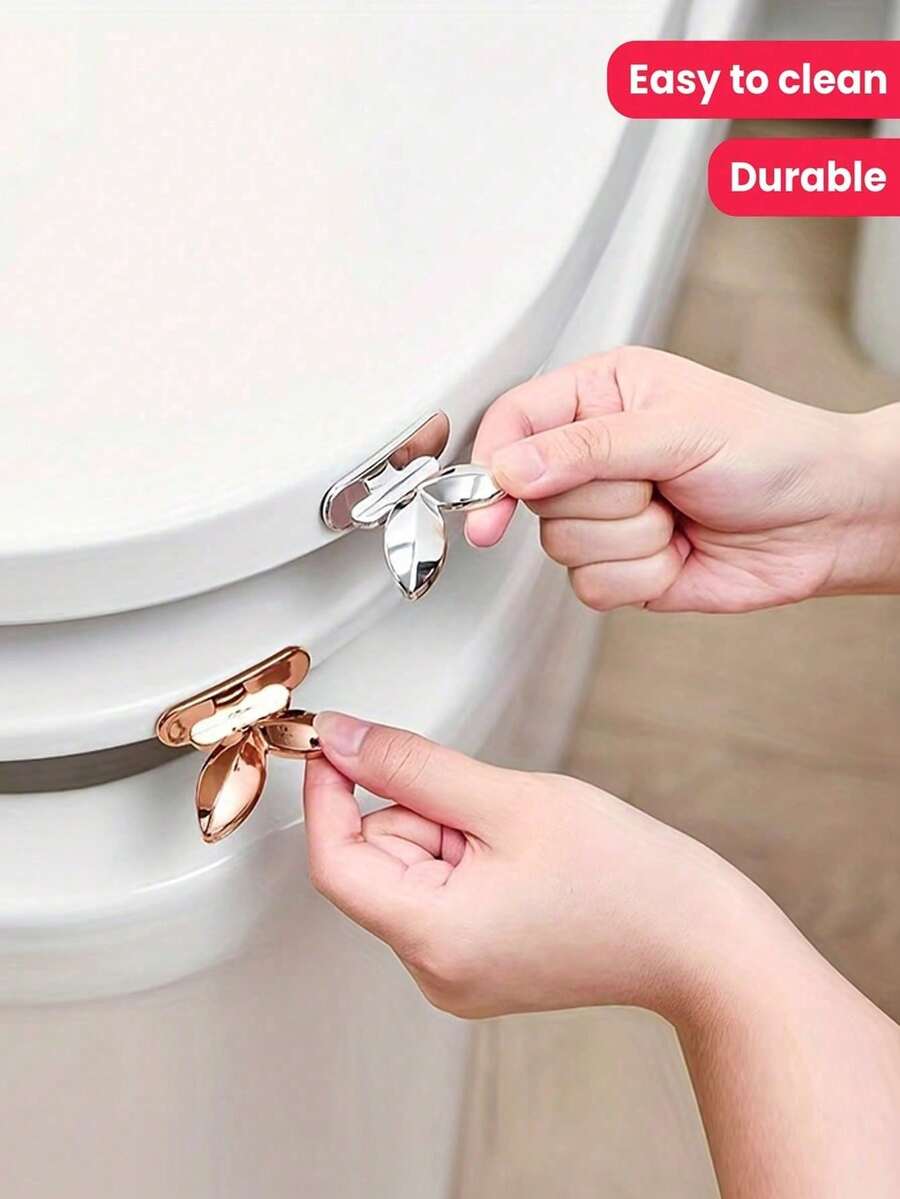 2/4pcs Plastic Non-Dirty Hand Toilet Opener, Practical Toilet Seat Lifter, Avoid Touching Toilet Lid, Household Drawer Handle, Toilet Accessories, Home Essential - Multicolor - View 1