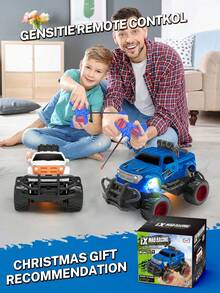 1辆带灯光的遥控卡车，遥控车，遥控玩具车礼物，遥控越野卡车，适合3-12岁男孩，圣诞节/万圣节/新年/亲子互动礼物 - 彩色 - 查看 6
