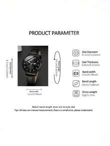 男士休闲时尚圆形指针PU皮石英表套装（4件套），包含手表、钱包、钢笔和钥匙扣，适合日常佩戴，是男士生日/节日礼物、派对礼物、情人节礼物、父亲节礼物以及送给亲朋好友的理想之选。 - 黑色 - 查看 6