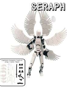 Figura de acción articulada de ABS del guerrero angélico de 6 alas, modelo de exhibición coleccionable, requiere autoensamblaje - Multicolor - Ver 11
