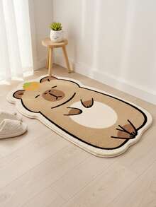 1 件水豚柔软舒适卡通水豚睡垫 - 毛绒仿羊毛，可机洗，非常适合卧室或入口装饰，情人节/毕业礼物，室内舒适垫 | 卡通动物设计 | 卧室地毯，卧室装饰，卧室房间装饰，房间装饰，小地毯，毯子 - 彩色 - 查看 9