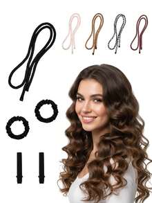 5pcs Heatless Hair Curler Kit, No Heat Curler, Hair Styling Tool Set, Overnight Curls Styling Tool, Multiple Colors Available, Wave Curling No Heat Damage, Easy To Use For Daily & Party Hairstyles, Curly Hair Accessories For Women, Travel Essential For Barber Salon Beauty Travel Essential Hair Products,Hair Cares,Hair Accessories - Multicolor - View 6