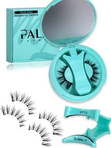 PALM LASHES 1 Pair Reusable Magnetic Eyelashes With Clip, No Glue Needed, Natural Look, Eyelash Curler Set, Easy To Apply And Remove By Hand - Natural Lashes - View 6