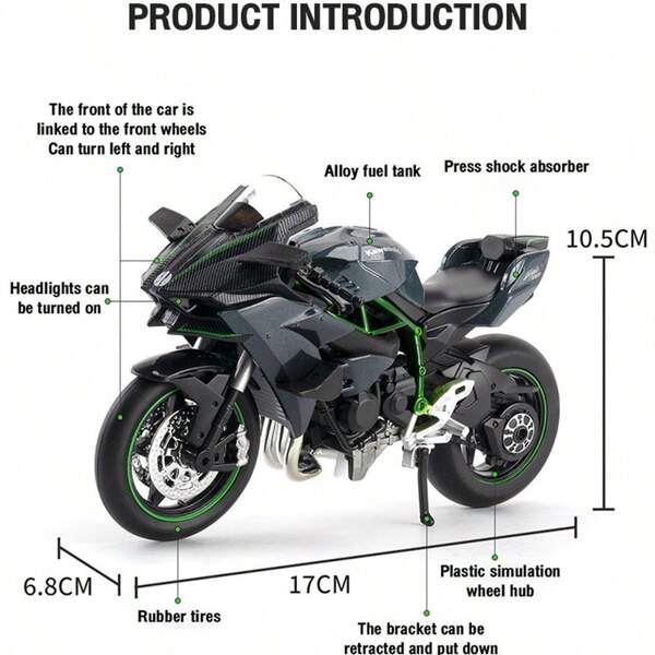 2026 Nuevo Modelo de Motocicleta Kawasaki de Aleación a Escala 1:12/14/18 - Escultura de Bicicleta Realista, Regalo, Juguete de Colección Estática, Artesanía de Precisión en Metal, Colección de Entusiastas Automotrices - Regalo de Vacaciones, Sorpresa Creativa, Regalo Perfecto