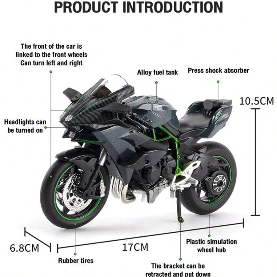 2026 New 1:12/14/18 Scale Alloy Kawasaki Motorcycle Model - Realistic Bicycle Sculpture Gift, Static Collection Toy, Metal Precision Craftsmanship, Automotive Enthusiast Collection - Holiday Gift, Creative Surprise, Perfect Gift