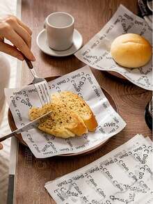 5/50/100pcs White French Anti-Oil Paper Liners, Grease-Proof Silicone Baking Parchment Paper For Desserts, Hamburgers, Cakes Back To School - Multicolor - View 7