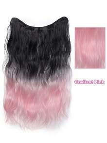 Synthetic Fiber Hair Extensions, Parisian-Style Dyed One-Piece Gradient Wavy Long Curly Hair, 4-Clip Invisible And Seamless Hair Volume Wigs, Suitable For Everyday Wear And Parties. - Multicolor - View 13