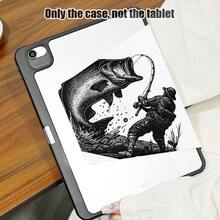 1 件装钓鱼图案翻盖保护套，带笔槽，兼容 iPad 10.9/10.2/Air 第五代/Pro 11/第十代/9.7/Air 2/iPad（第七代）/iPad（第八代）/iPad Air 4/5/iPad Pro 11/iPad 10.9 英寸（2022 年款），智能保护套，兼容 iPad Air 13 (M3 2025)/iPad Air 11 (M3 2025)/iPad Air 11 (M3 2025)/iPad 11 (A16 2025)，支持 S7/S8/S9/S6 Lite/S7+/S8+/S7FE/A7/A8/A9 - 彩色 - 查看 4