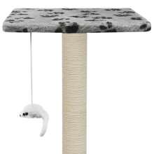 vidaXL 95 cm grauer Kratzbaum für Katzen mit Pfoten-Aufdruck - Gris - Voir 7