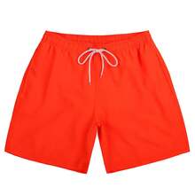 Men's Beach Shorts Men's 4-Inch Shorts Beach-Ready Splash-Resistant Shorts Essential Sports & Leisure Travel Pants - Orange-red - View 6