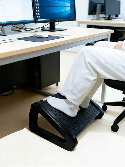 1pc Massage Function Foot Rest Stool, Adjustable Height, Rocking Design, Ergonomic For Office Desk Use To Relieve Stress And Fatigue, Suitable For Office, Study, Living Room, Great Gift For Leaders, Friends And Family On Christmas, Thanksgiving, Valentine's Day