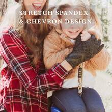 Womens Spandex Touchscreen Cold Weather Gloves With Warm Fleece Lining And  Details - Charcoal-smartdri - View 5