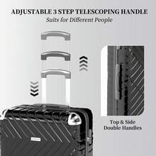 YSTYLE 3/5 Piece Hardside Luggage Set (12, 18, 20, 24, 28 Inch), With Scratch-Resistant And Impact-Resistant ABS Shells, Spacious Design And Four 360-Degree Spinner Wheels - Black - View 5