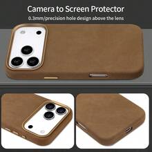 VIETAO High-Quality Magnetic Wireless Charging Phone Case Compatible With IPhone 15 16 17 Pro Max 17pro 17promax, Made Of Premium Matte Artificial Leather Material, Provides Protective Phone Shell - Dark Brown - View 8