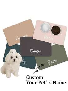 Customizable Pet Feeding Mat (1pc) - Quick-Absorbing, Personalized Name Customization. Suitable For Cats And Dogs, Featuring Non-Slip Rubber Base And Minimalist Design Style. Perfect Gift For Pet Owners. - Multicolor - View 2