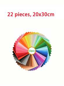 66片彩色毛毡片，工艺毛毡片，8英寸 x 12英寸（20.32厘米 x 30.48厘米），1毫米厚，DIY手工材料，适用于DIY工艺品制作、裁剪、缝纫、塑形、家居装饰 - 彩色 - 查看 12