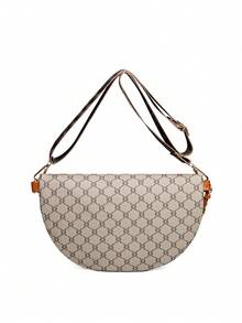 2pcs Set Embossed Waist Bag & Chest Bag, Fashion Chinese Style Handbags, Large Capacity - Grey - View 6