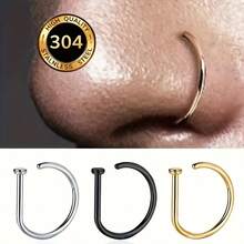 1 Piece, Geometric Nose Ring. Punk Style, Septum Stainless Steel Nose Stud, Nose Ring, Body Piercing Jewelry, Women's Body Jewelry, Novel, Beautiful, Eye-Catching. - màu ngẫu nhiên - Xem 1