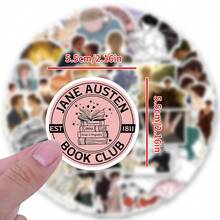 62张《傲慢与偏见》贴纸套装 | 精美图案贴纸，高品质贴纸，可用于水瓶、装饰纸、日记本、笔记本电脑、保险杠、滑板、剪贴簿、行李箱、冰箱、计划本、键盘、汽车贴纸 - 抽像人物貼紙 - 查看 3