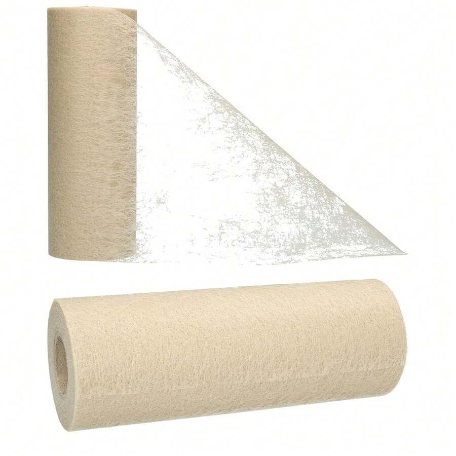 Vlies Tischband Tischläufer für Hochzeiten, Kommunionen, Taufen und Allen Feierlichkeiten Maße: 23cm/20m Rolle (Beige, Vlies) - Beige - Übersicht 1