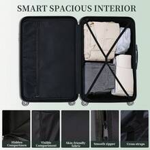 YSTYLE 3/5 Piece Hardside Luggage Set (12, 18, 20, 24, 28 Inch), With Scratch-Resistant And Impact-Resistant ABS Shells, Spacious Design And Four 360-Degree Spinner Wheels - Dark Green - View 7