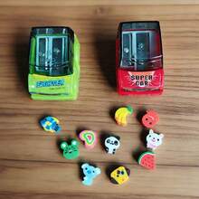 3pcs Creative Cartoon Car Shaped Pencil Sharpeners - Flip-Top Design, PVC, Suitable For Students And Office Use - Random Color - Multicolor - View 12