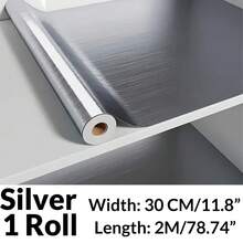 40cm X 2-4m Self-Adhesive Aluminum Foil Waterproof And Heat-Resistant Sticker, Kitchen Oil-Proof Sticker For Sink/Cabinet/Drawer, Kitchen Sink Accessories - Brushed - View 9