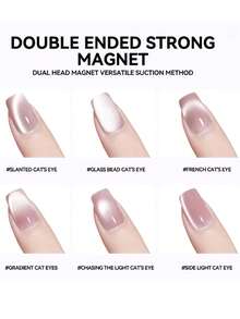 Pink Black Cylindrical Nail Art Cat Eye Gel Magnetic Pen For Gel Polish French Cat-Eye Nail Art Iron Plate 3D Cat Eye Nails Painting Strong Magnet Stick Manicure DIY Tools - Multicolor - View 6