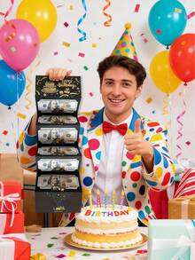 Elegant Black & Gold Design Cash Envelope Gift Box, Suitable For Birthday Celebration, Cartoon Fantasy Themed Souvenir, Exquisite Memento, Birthday Surprise Gift - Multicolor - View 6