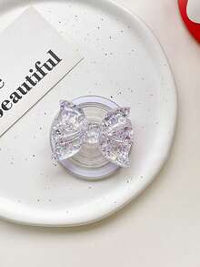 1PC Sparkling Bow Magnetic Suction Phone Airbag Bracket, Stable And Extendable Desktop Lazy Ring Buckle Bracket - Multicolor - View 13