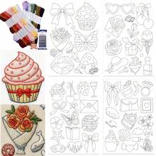 Pre-Printed Cute Embroidery Patterns Water-Soluble Self-Adhesive Stabilizer Transfer Stickers For Clothing - A - View 3