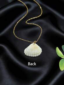 1件夏季海滩度假风天然珍珠贝壳吊坠项链，适合日常佩戴和海滩度假 - 貝殼 - 查看 2