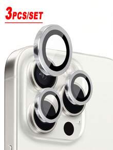 ZYONS 3片装银色金属相机镜头保护膜，完美贴合，圆形后置摄像头镜头盖，兼容 17 Pro Max/17 Air/16 Pro Max/16 Pro/16 Plus/16/16E/15/14/13 Mini/12/11系列 - 銀色 - 查看 14