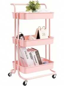 Carrito Auxiliar Estetica Carro Ayudante - Rosa - Ver 4