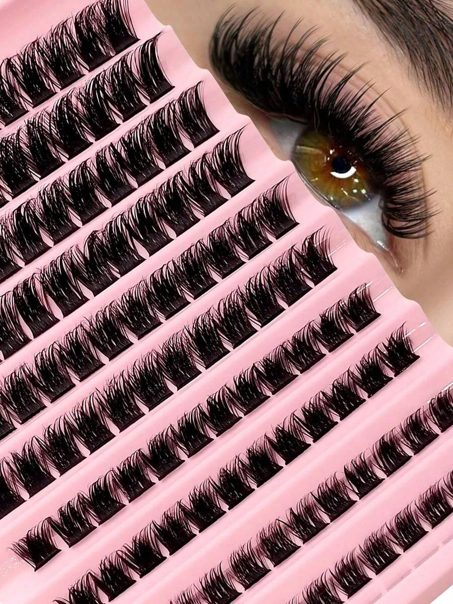120 piezas de racimos de pestañas individuales delgadas para un aspecto natural, rizado de pestañas en forma de D, voluminizador, extensiones de pestañas DIY para volumen y longitud de grado salón - fácil de aplicar, reutilizable y cómodo racimos de pestañas, pestañas>pestañas en racimos