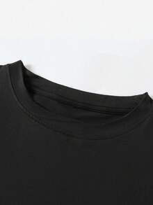 Halloween Skull Print Round-Neck T-Shirt, Spring And Summer Casual Short-Sleeved Top - Black - View 4