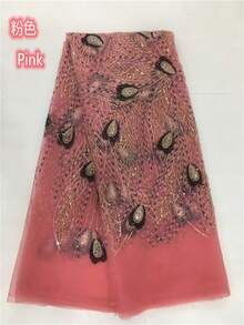 5 Yards/1 Yard Green African Mesh Lace Fabric, 2026 French Sequin Embroidered Handmade Beaded Nigerian Mesh Netting For Wedding Party - A - View 23