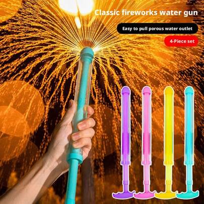 Pistola de agua de 120 orificios - Pistola de agua a chorro grande de 41 cm con efecto de rociado de fuegos artificiales, perfecta para fiestas en piscinas y playas al aire libre, esencial para juegos de grupos juveniles, juguete de agua relajante, regalo de verano genial