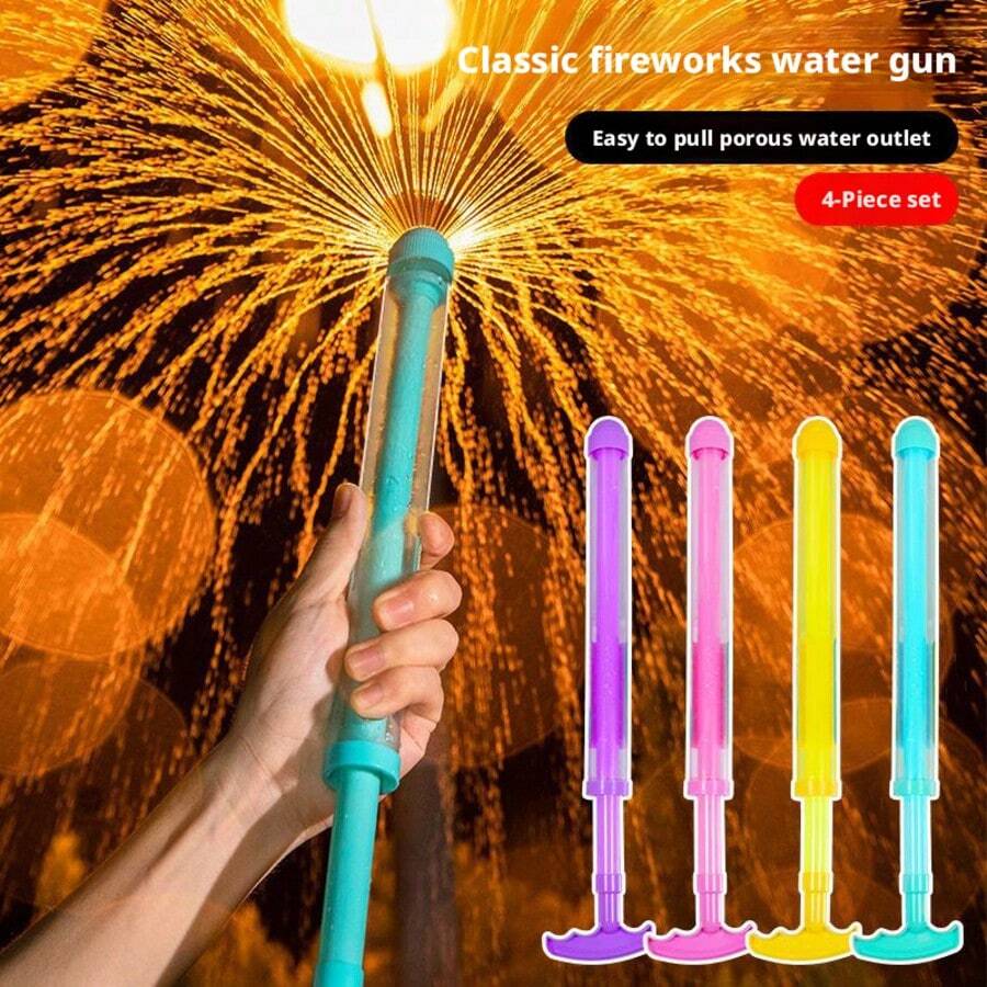 120-Hole Super Water Gun - 41cm Large Pull-Type Jet Water Gun With Firework Spray Effect, Perfect For Outdoor Pool And Beach Parties, Essential For Youth Group Games, Stress-Relieving Water Toy, Cool Summer Gift
