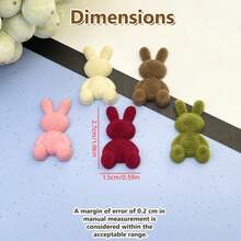 10pcs Mini Flocked Rabbit Set, Flocked Flocked Animal Beads, DIY Jewelry Pendant, Hair Clip Accessory, Handmade Christmas Gift, Holiday Supplies, Thanksgiving Gift, Ramadan And Easter Handmade Gift - Multicolor - View 5